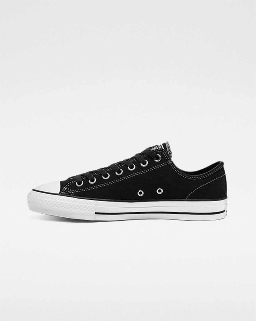 Dámské Skate Boty Converse CONS Chuck Taylor All Star Pro Semišové Černé Bílé | CZ DEUW52